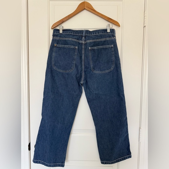 THE GREAT. The Railroad Jean Cotton Wide Leg Cropped Vintage Style Jeans Size 27 - Picture 6 of 11